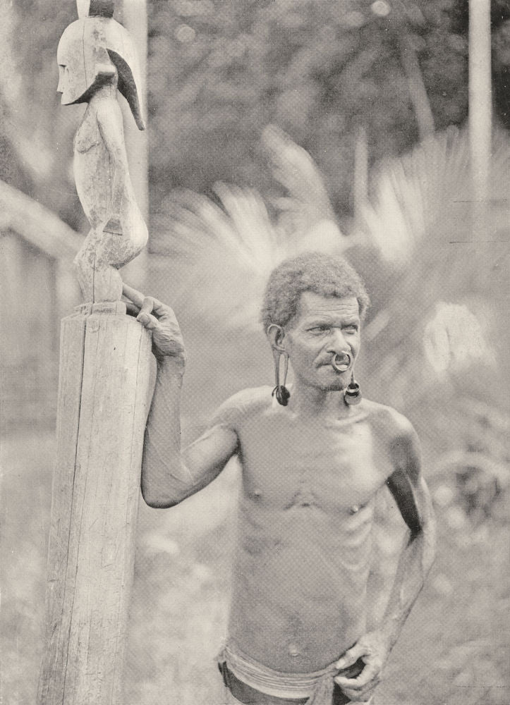 MELANESIA. Malformation of Ears; A man Solomon Islands 1900 old antique print